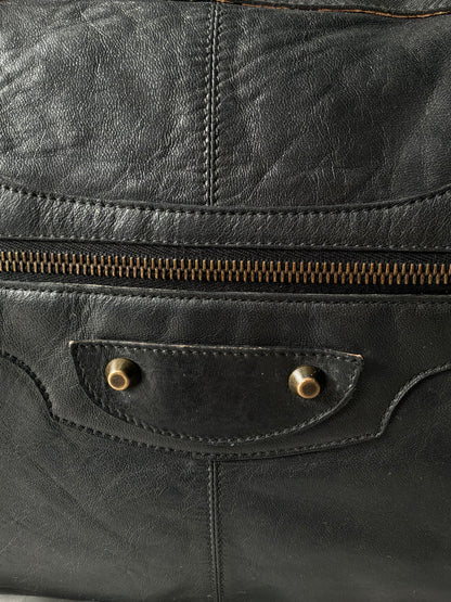 Balenciaga Work Black on Brass Lambskin Bag