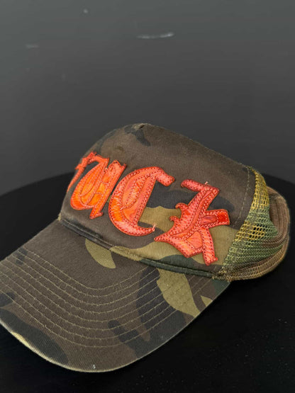 Chrome Hearts Vintage ‘FUCK’ Embroidered Camouflage Trucker Hat
