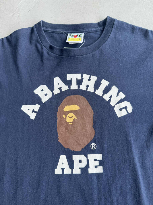 Bape College Design Blue Shirt