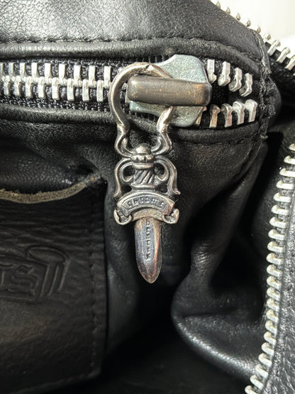 Chrome Hearts Grained Leather Clutch Bag