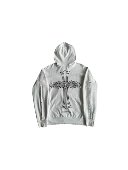 Chrome Hearts White Cross Zip Hoodie
