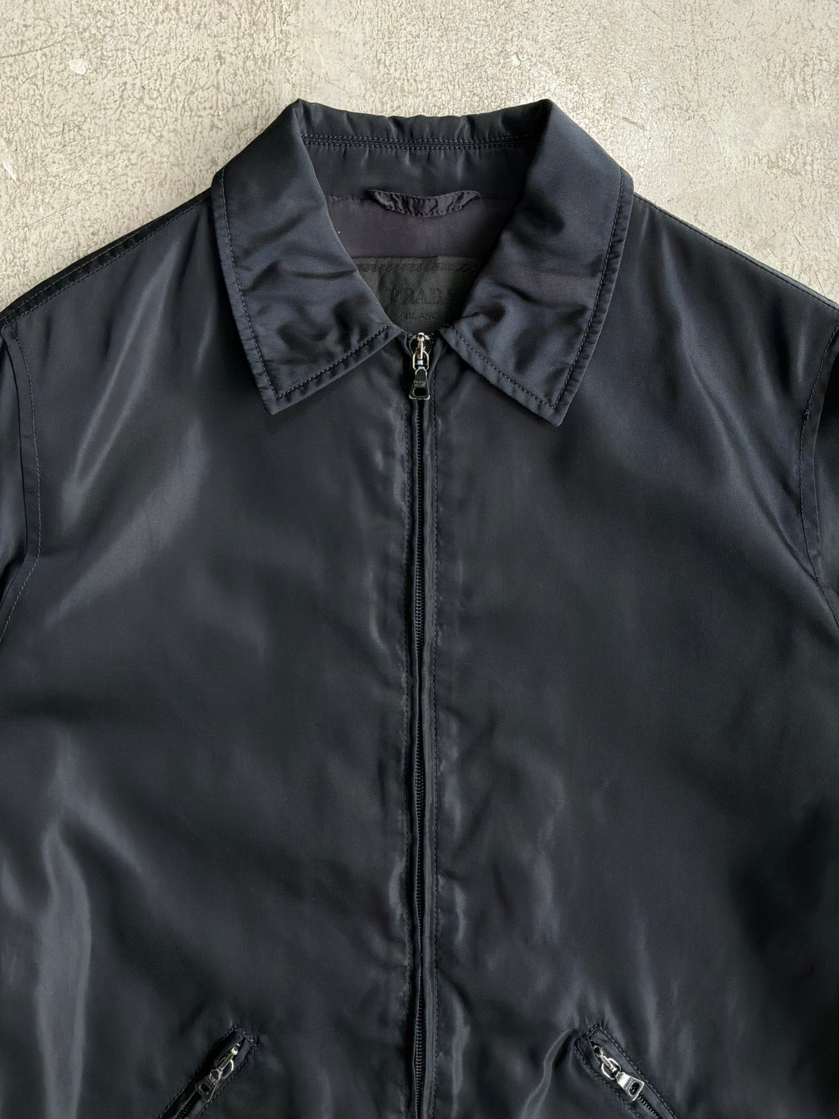Vintage Prada Navy Nylon Harrington Jacket