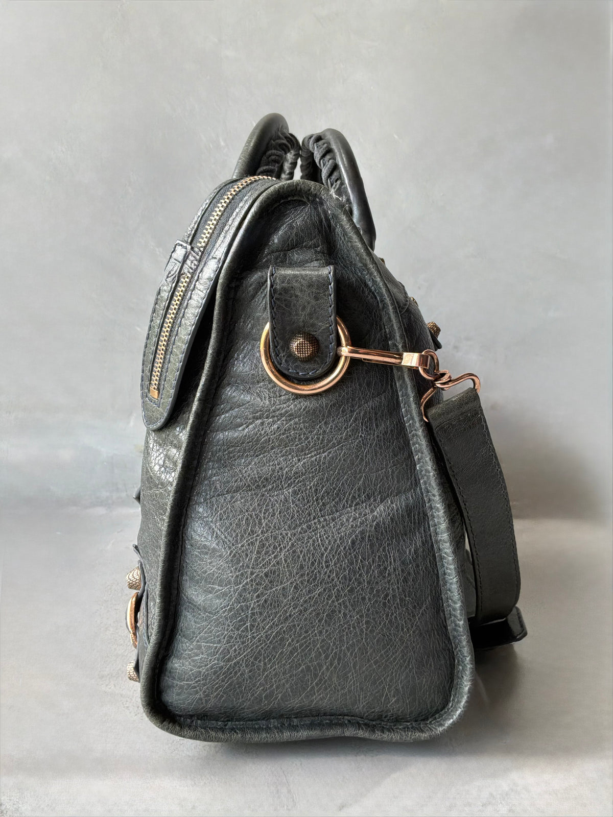 Balenciaga Classic City Gray on Bronze Lambskin Bag