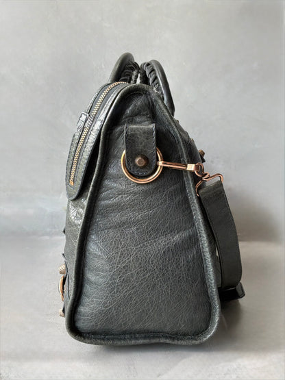 Balenciaga Classic City Gray on Bronze Lambskin Bag