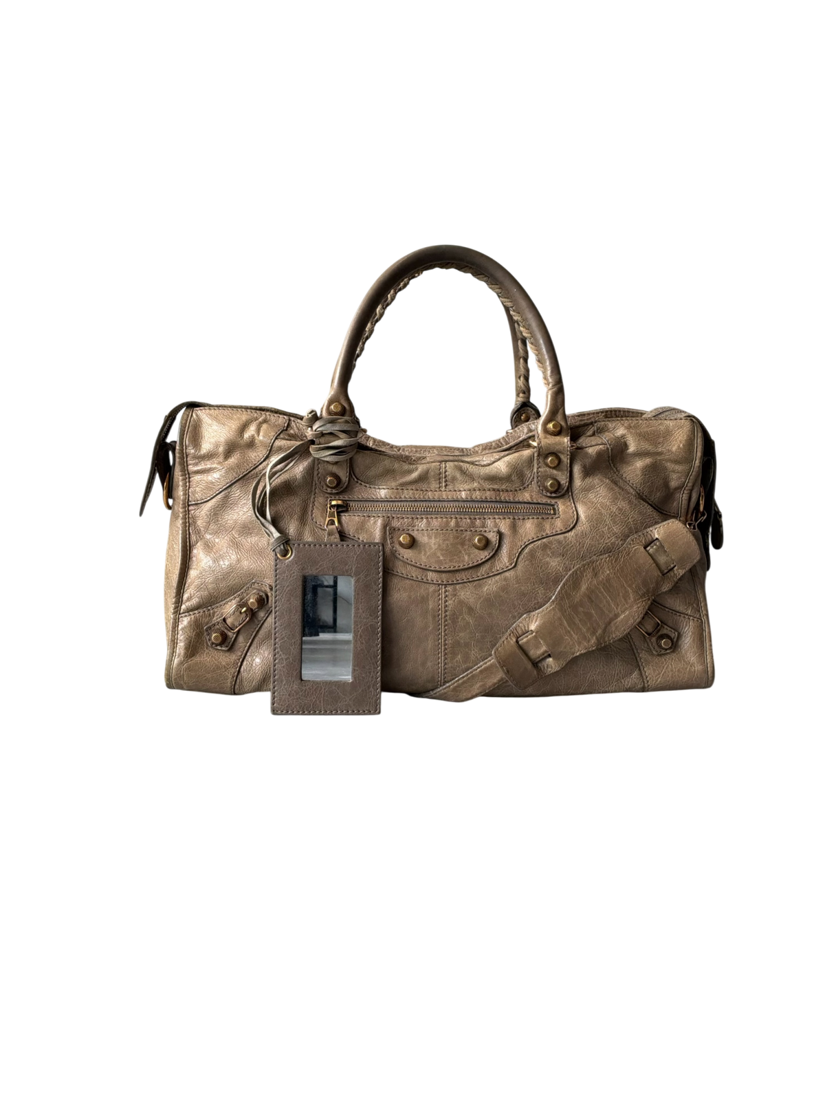 Balenciaga Part Time Taupe on Bronze Giant 12 Lambskin Bag