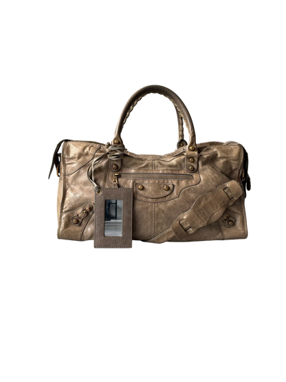 Balenciaga Part Time Taupe on Bronze Giant 12 Lambskin Bag