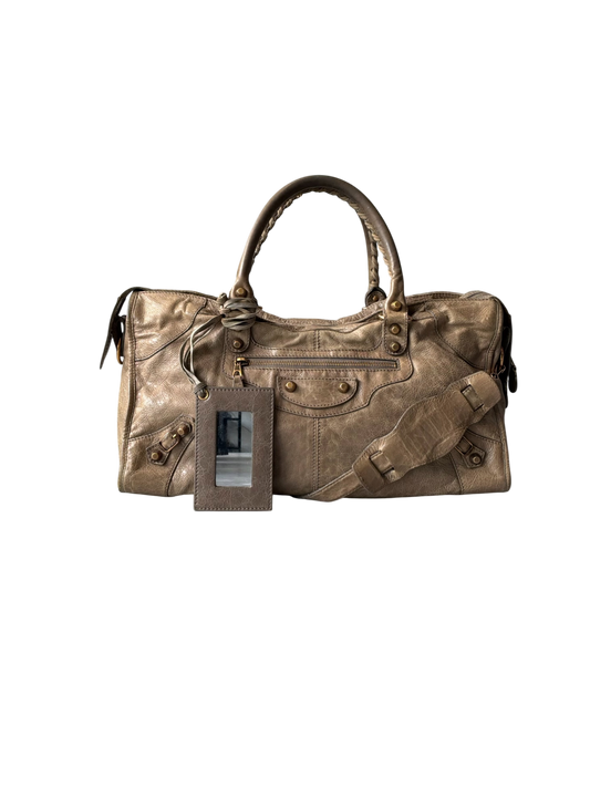 Balenciaga Part Time Taupe on Bronze Giant 12 Lambskin Bag