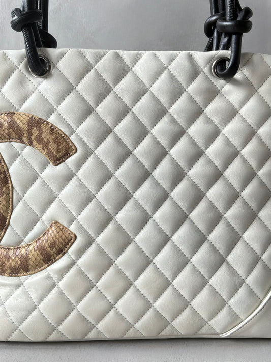 Chanel Cambon Ligne Phyton CC Tote Bag