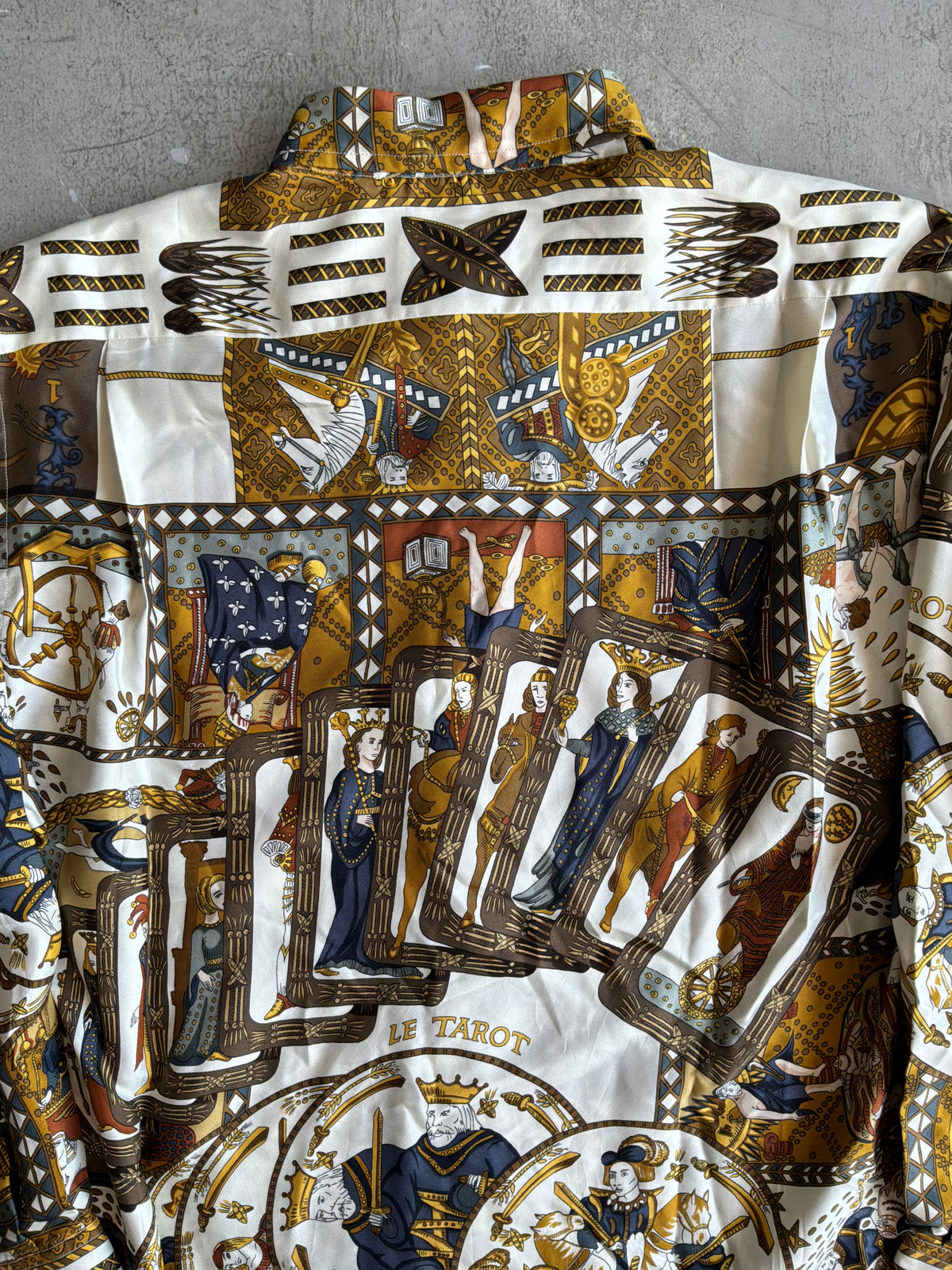 90s Hermes Tarof Motif Silk Shirt