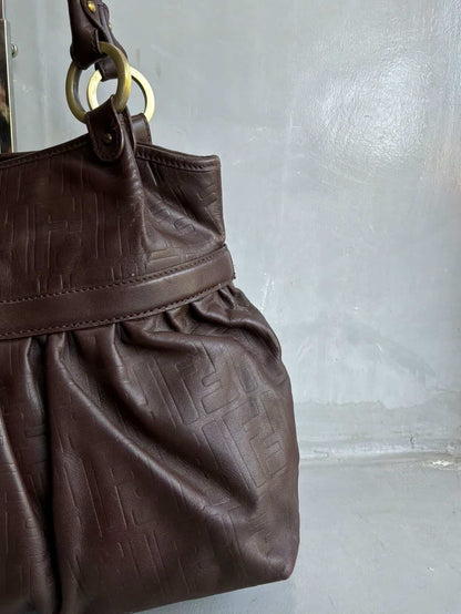 Fendi Leather Monogram Chef Bag