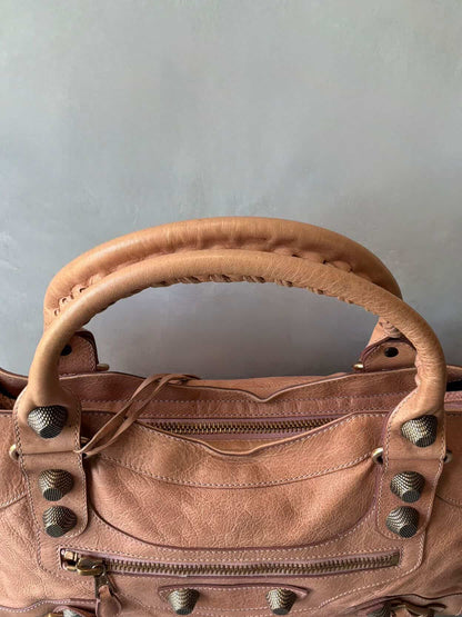 Balenciaga City Classic Giant 21 Salmon Pink Lambskin Bag