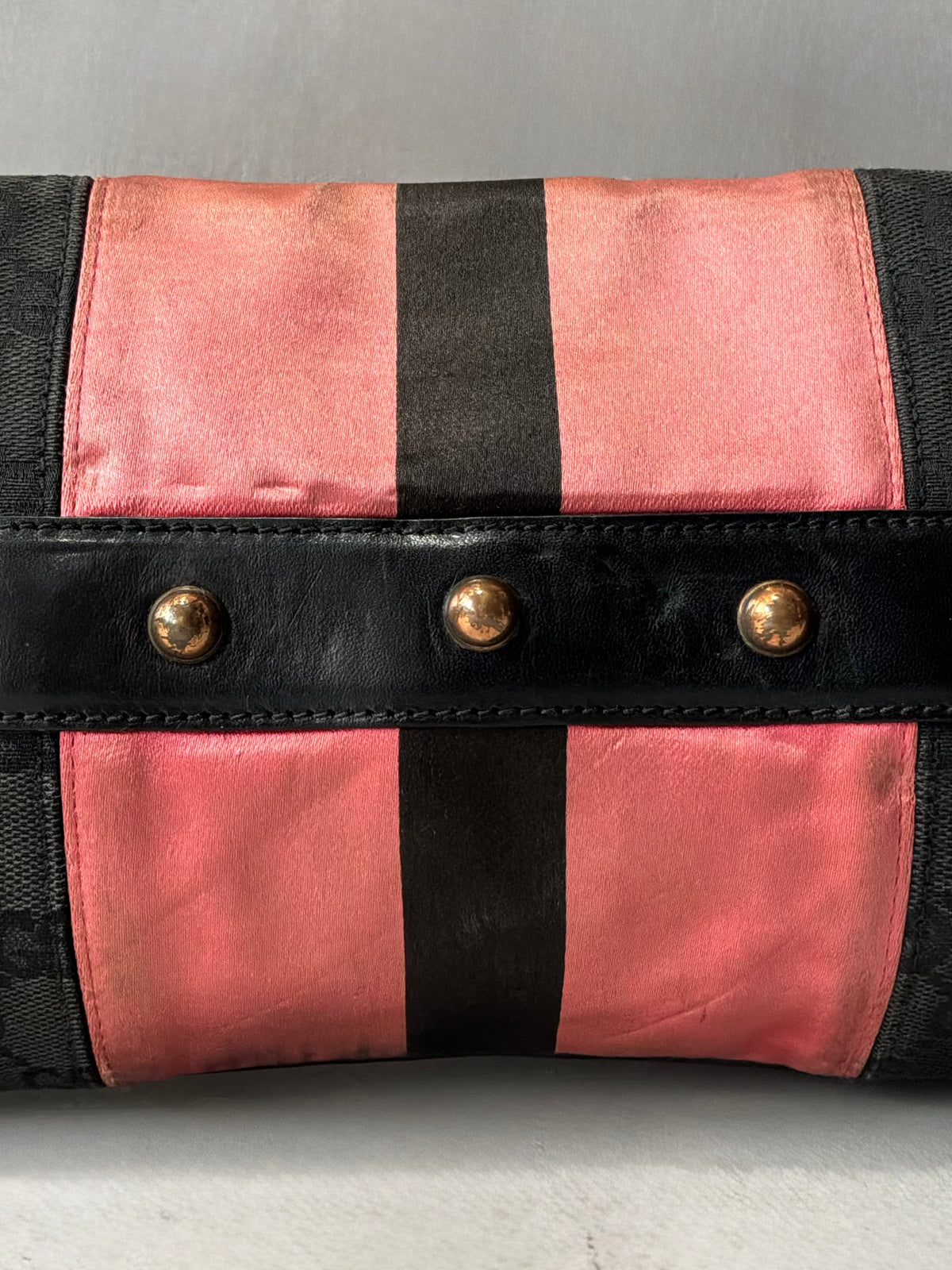 Gucci By Tom Ford Satin Horsebit Bamboo Chain Shouder  Bag