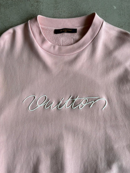 Louis Vuitton Embroidered Cursive Print Crewneck