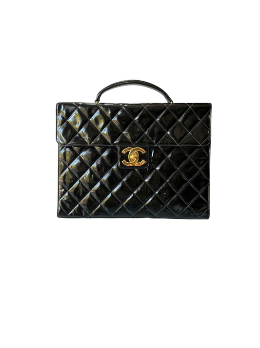 90’s Chanel Patent Leather Briefcase
