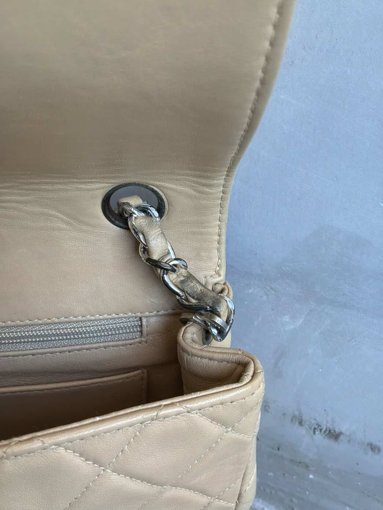Chanel Classic Medium Single Flap Beige Crossbody Bag