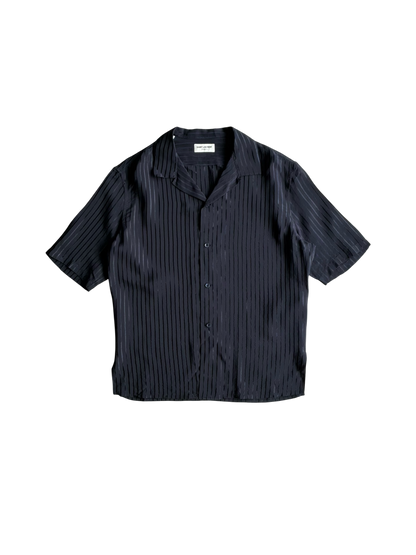 Saint Laurent Paris Vertical Script Silk Shirt