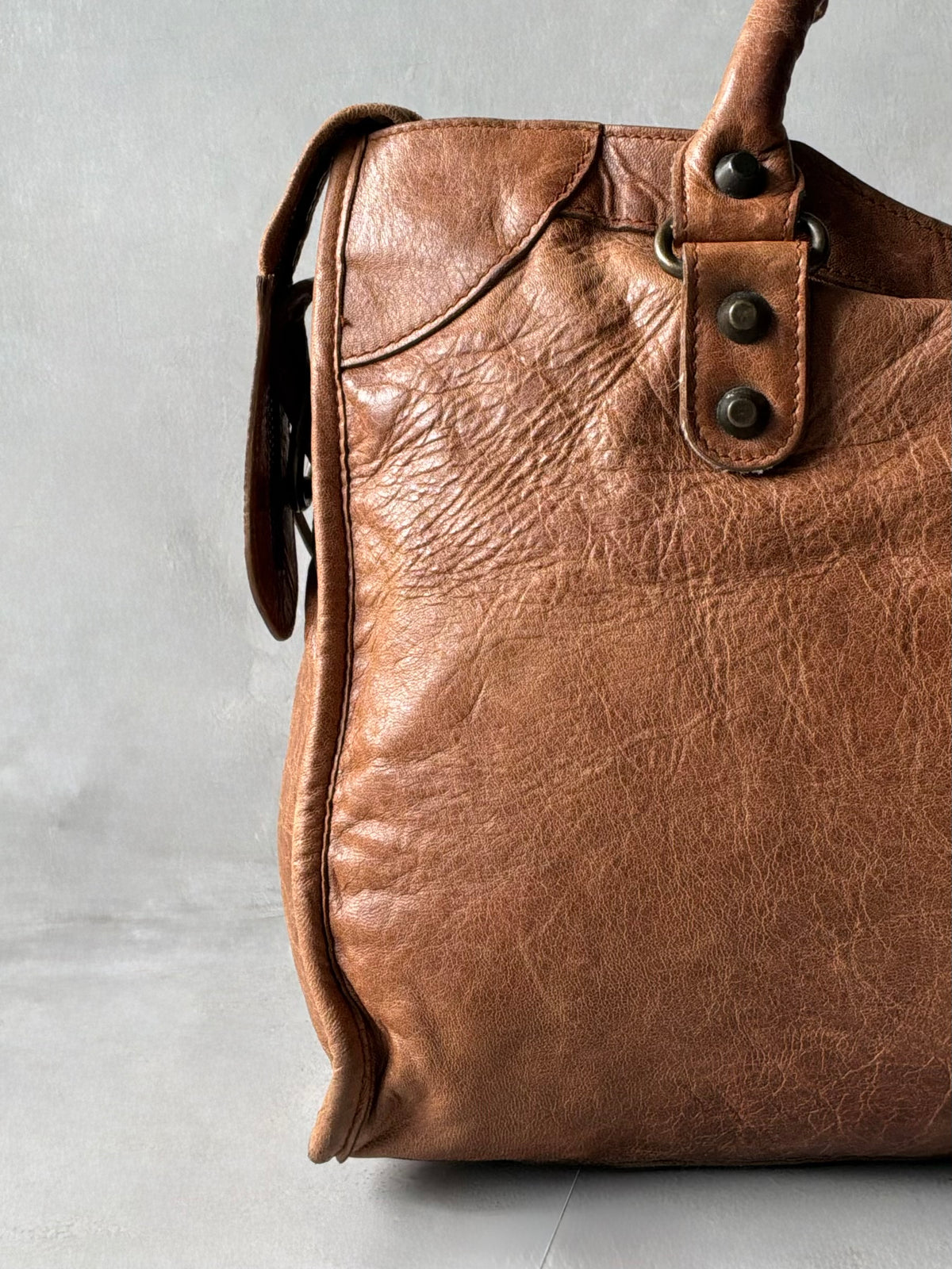 Balenciaga Classic City Rust Brown on Brass Lambskin Bag