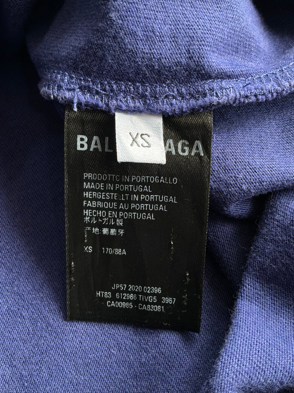 Balenciaga Script Mullet Blue Tee