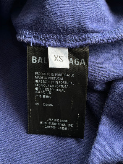 Balenciaga Script Mullet Blue Tee
