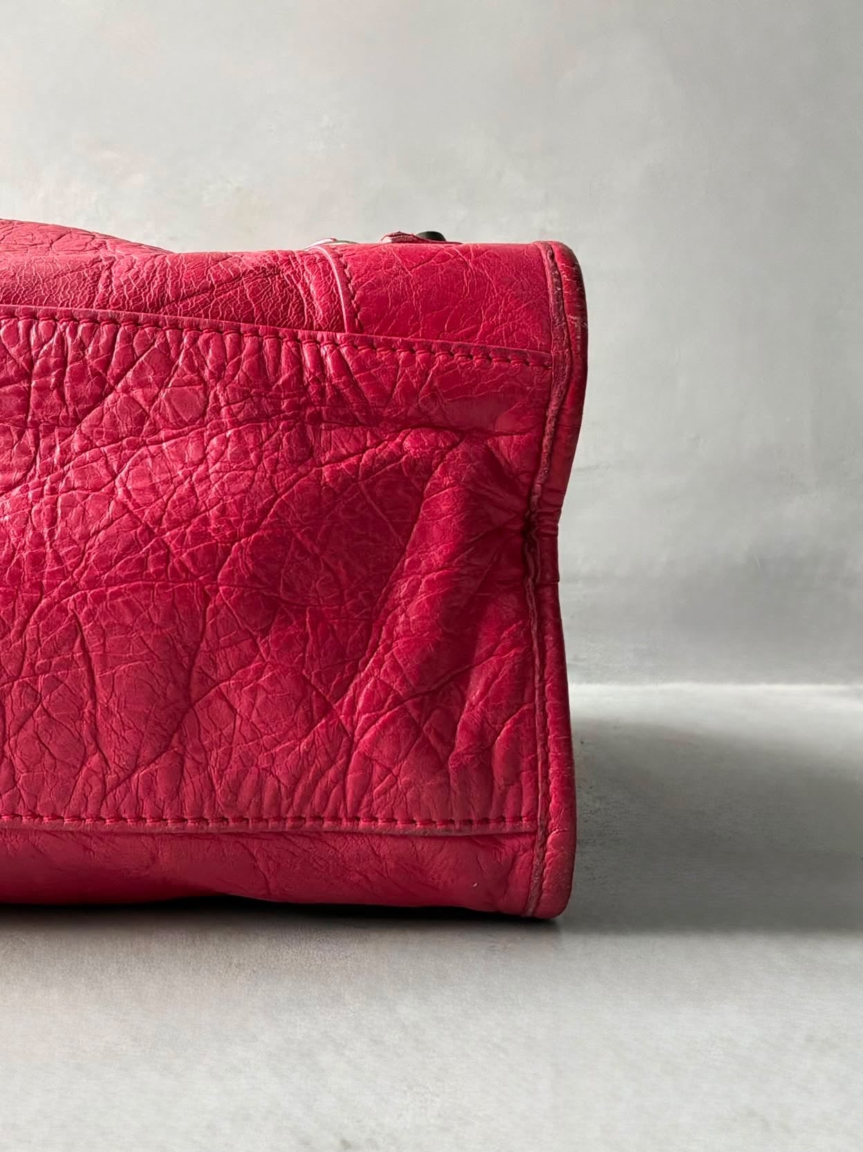 Balenciaga City Red Lambskin Bag