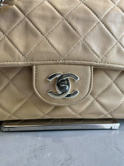 Chanel Classic Medium Single Flap Beige Crossbody Bag