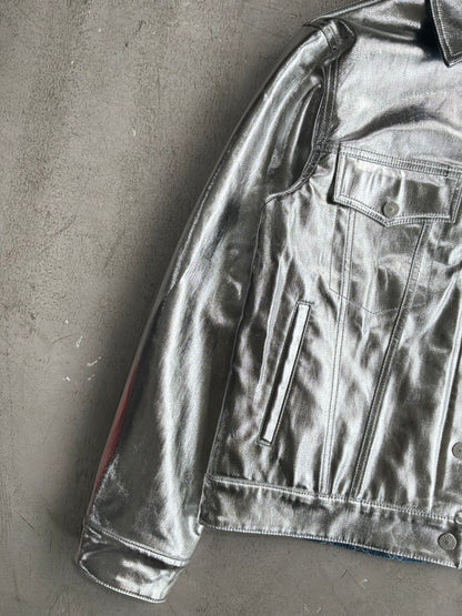 Gucci Monogram Metallic Reversible Denim Jacket