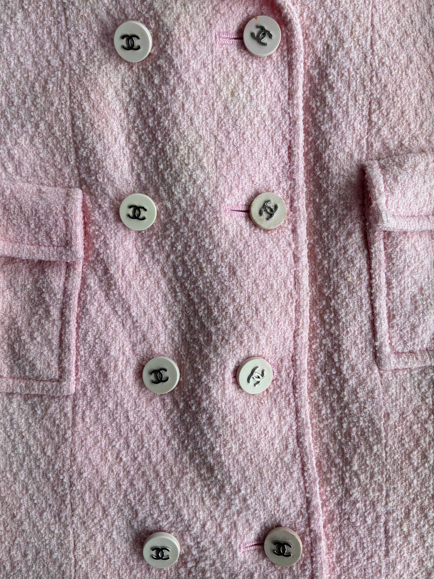 1996 Chanel Tweed Double Breasted Coat
