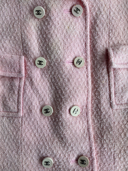 1996 Chanel Tweed Double Breasted Coat