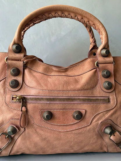 Balenciaga City Classic Giant 21 Salmon Pink Lambskin Bag