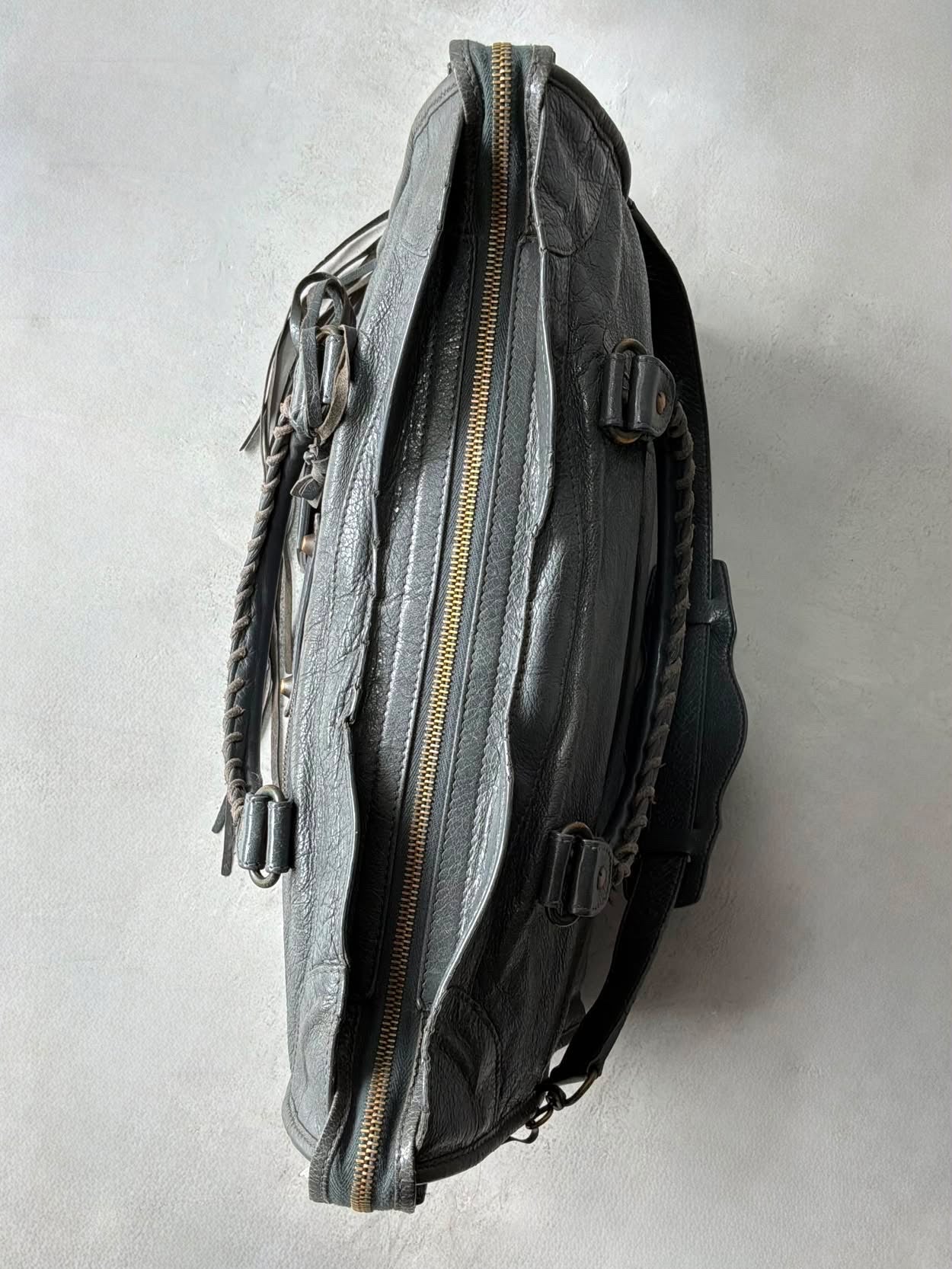 Balenciaga City Gray Lambskin Bag