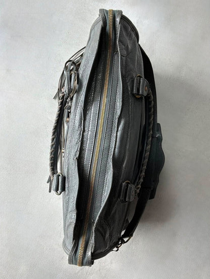 Balenciaga City Gray Lambskin Bag