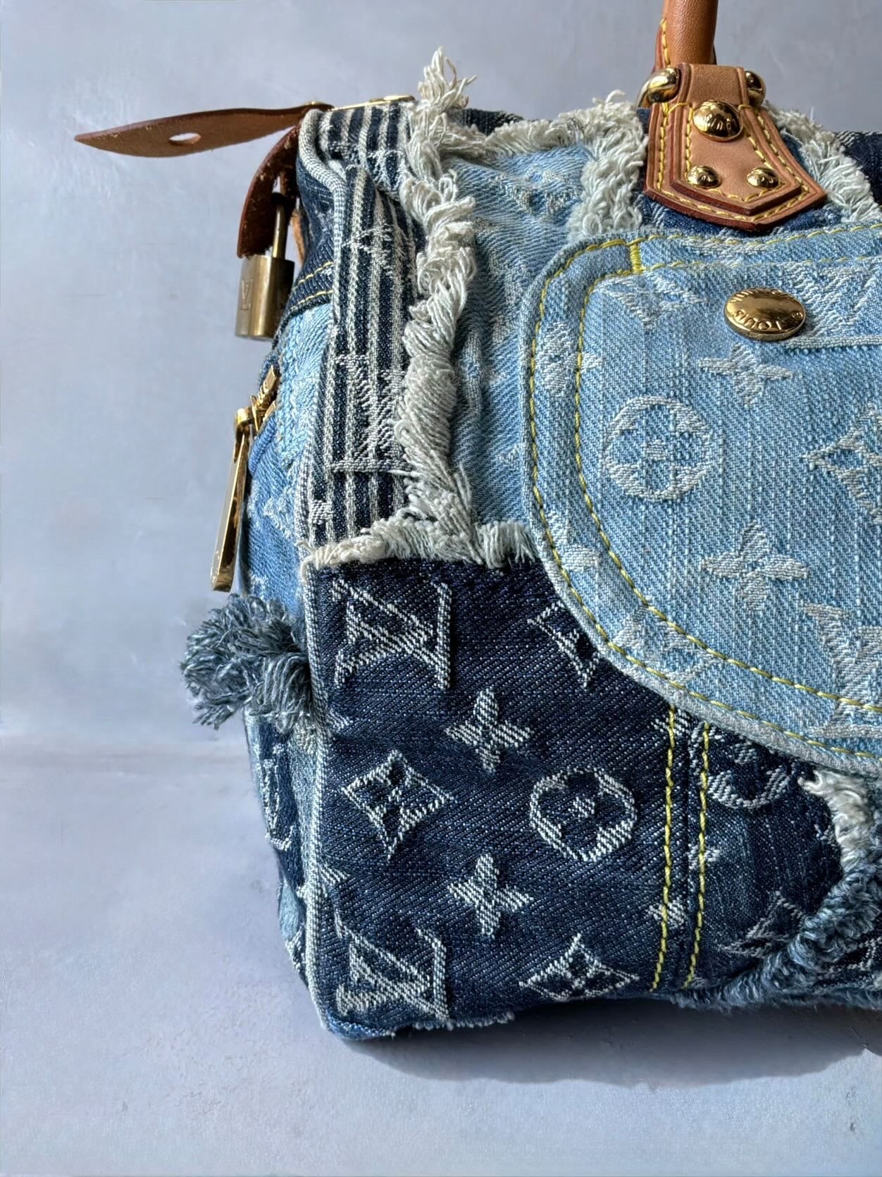 Louis Vuitton Denim Patchwork Speedy 30