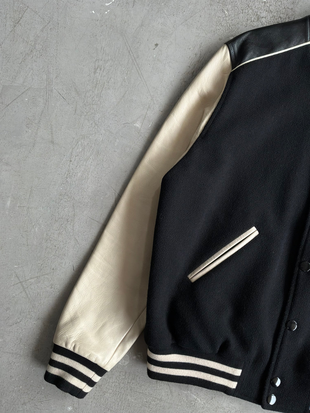 Celine C Logo Teddy Varsity Jacket