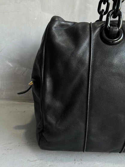 Prada Soft Calfskin Big Chain Shoulder Bag