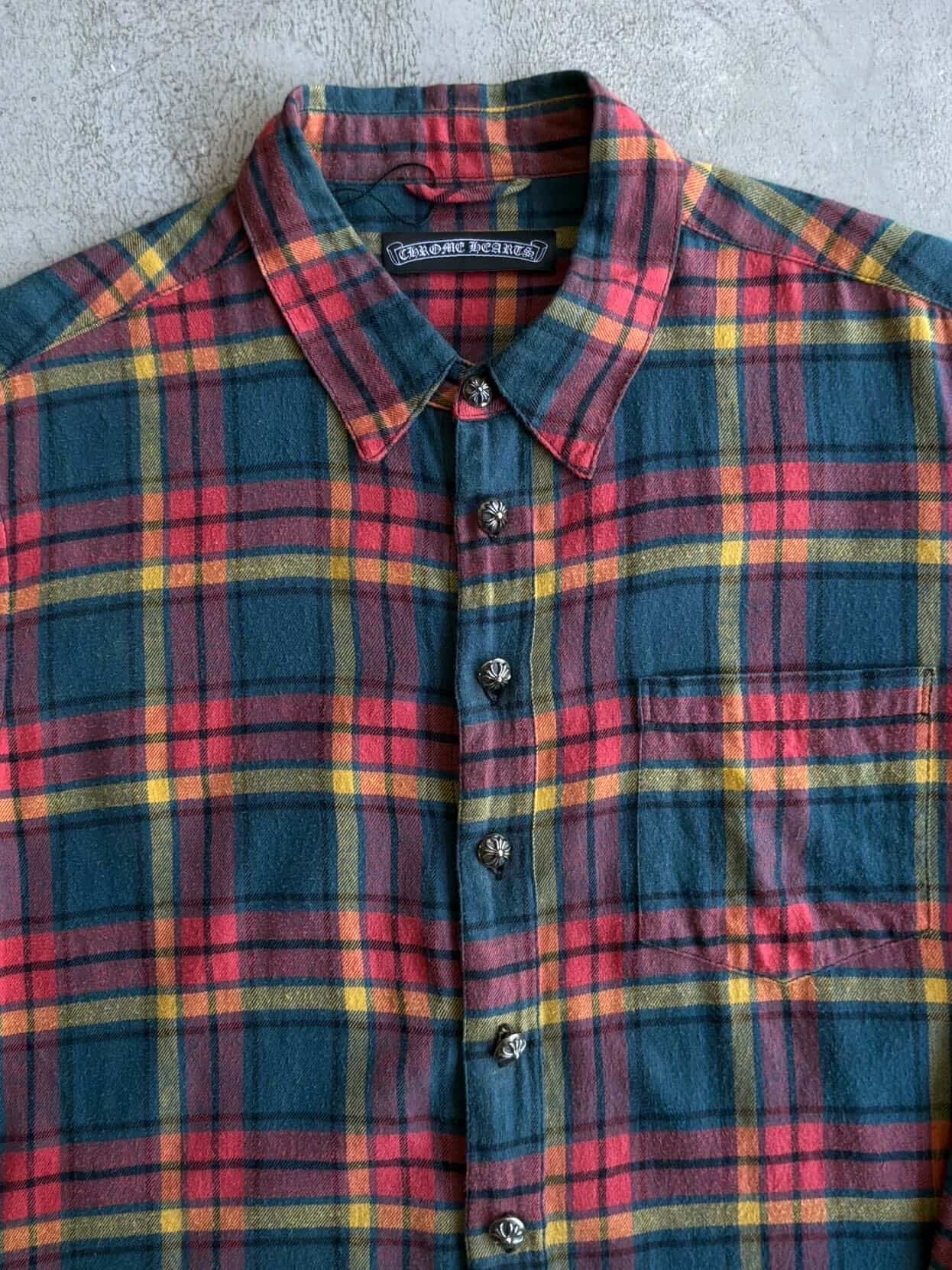 Chrome Hearts Cross Patch Plaid Flannel