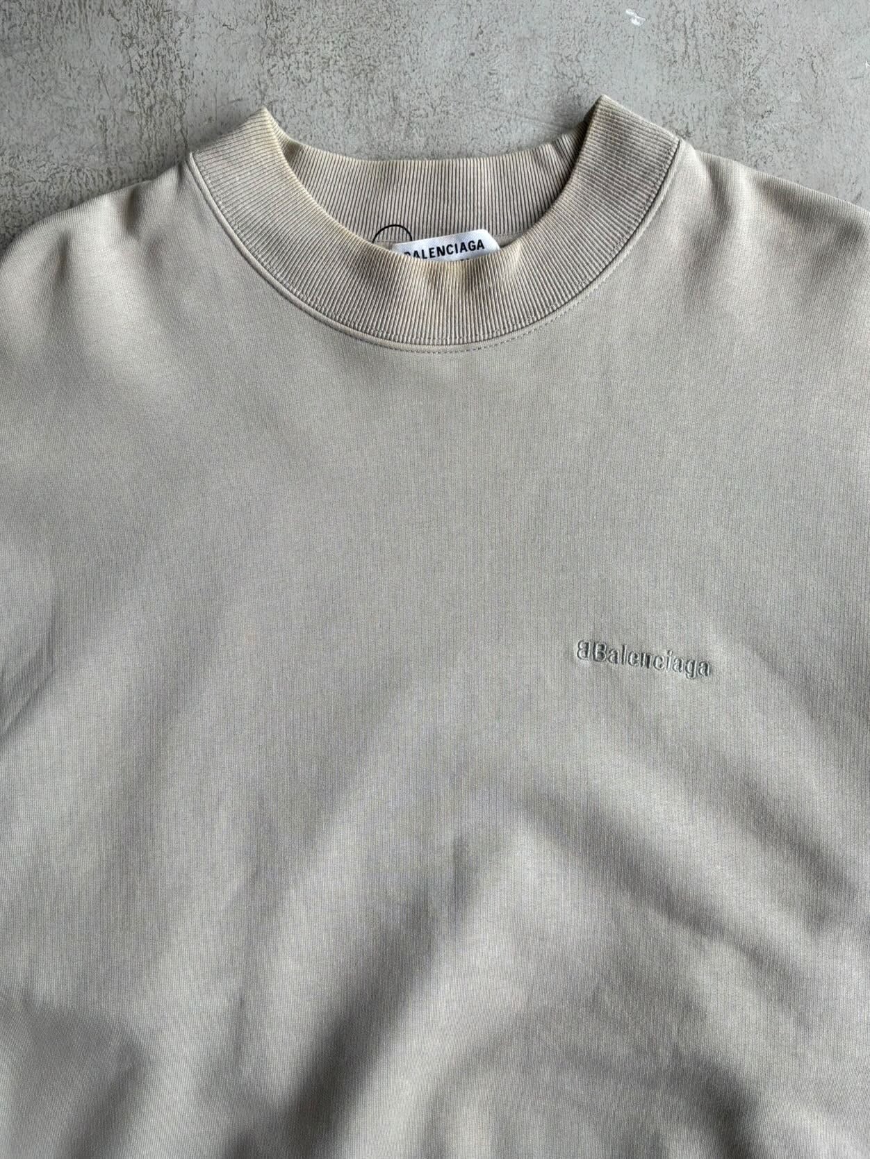 Balenciaga Chest Embroidered Logo Crewneck