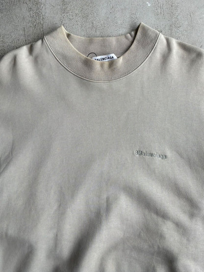 Balenciaga Chest Embroidered Logo Crewneck