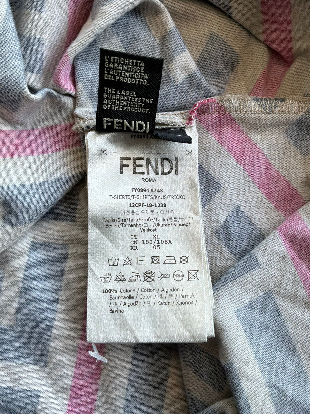 Fendi Monogram With Red Line Shirt
