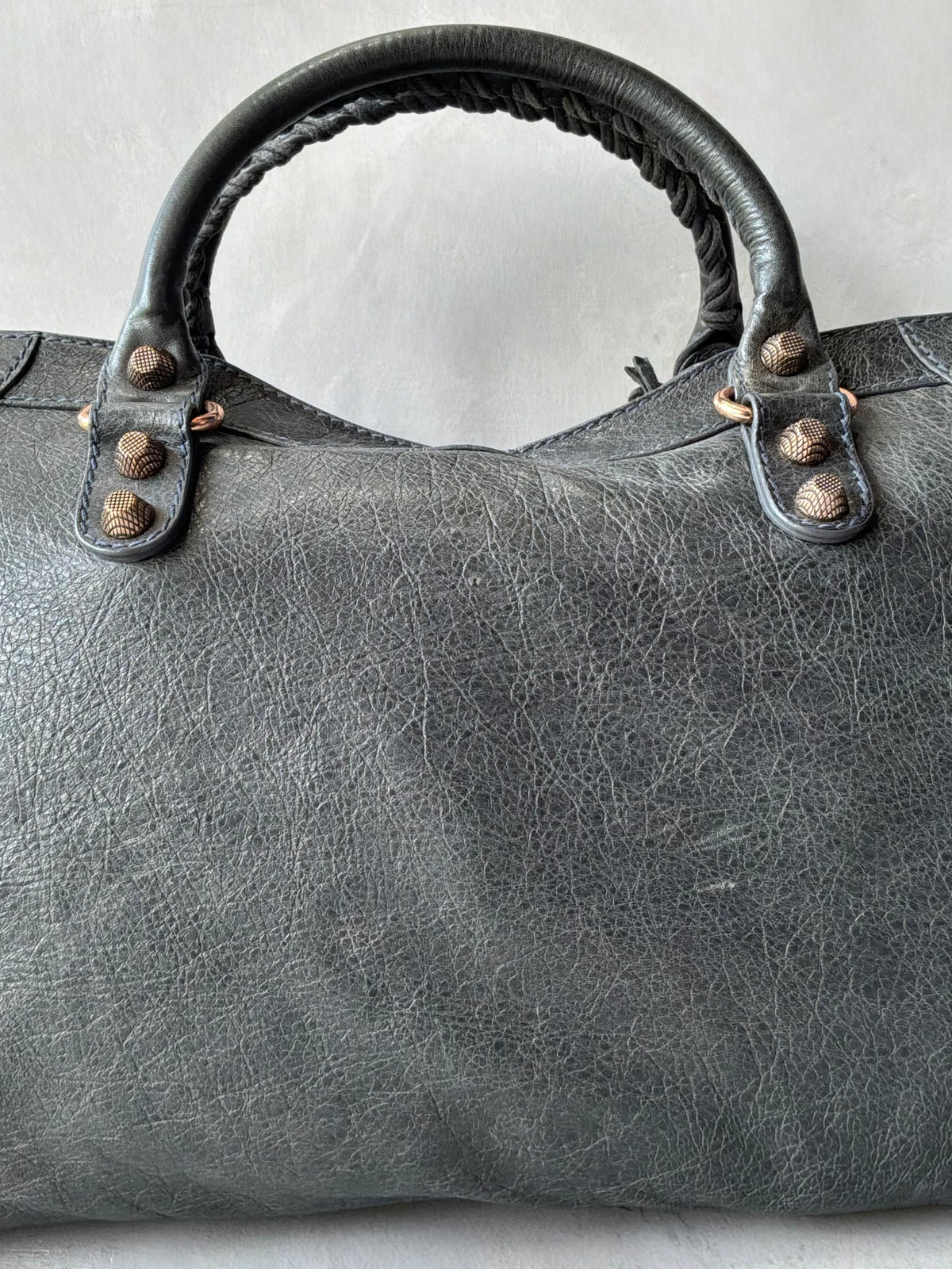 Balenciaga Classic City Gray on Bronze Lambskin Bag