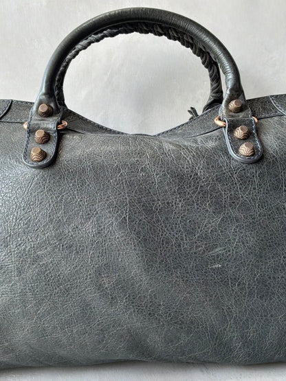 Balenciaga Classic City Gray on Bronze Lambskin Bag