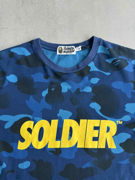 Bape Soldier Blue Camou Tee