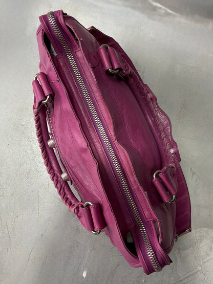 Balenciaga Classic City  Pink on Silver Giant 21 Lambskin Bag