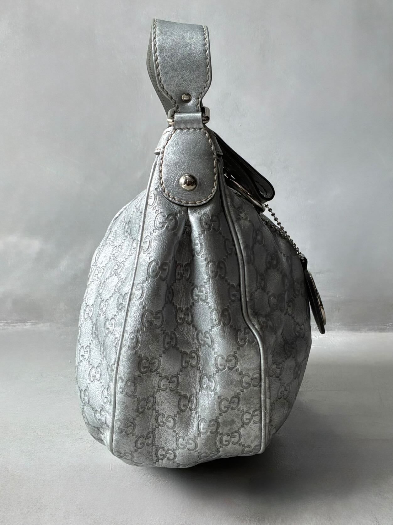 Gucci Monogram Metallic Hobo Bag