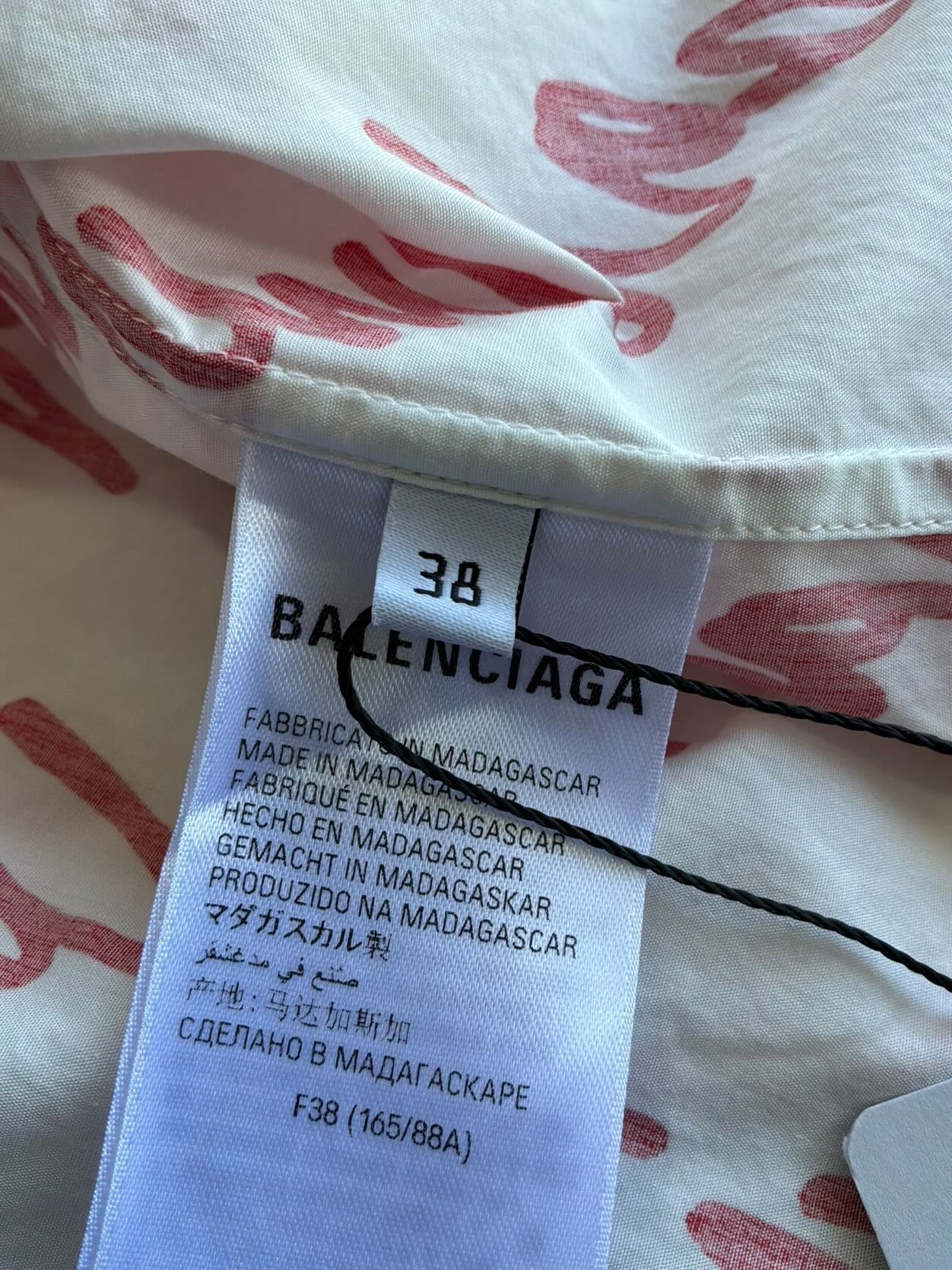 Balenciaga Lipstick Script All Over Print Shirt