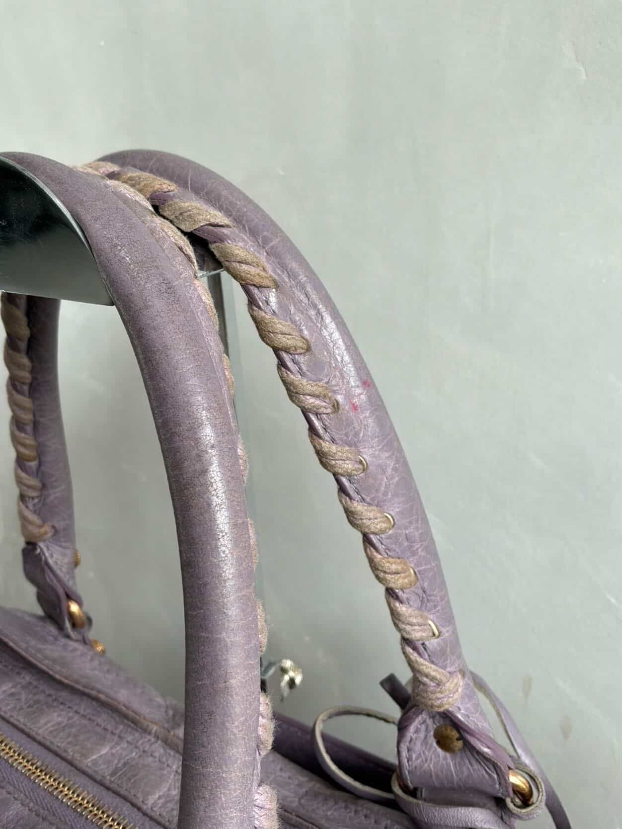 Balenciaga City ‘Part Time’ Purple Lambskin Shoulder Bag