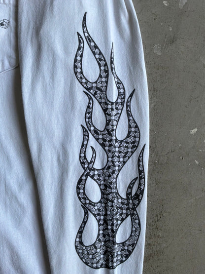 90s Chrome Hearts Flame Sleeves Spine Cross Longsleeves