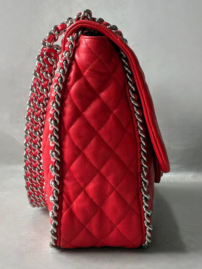 Chanel Chain Around Pink Maxi Flap