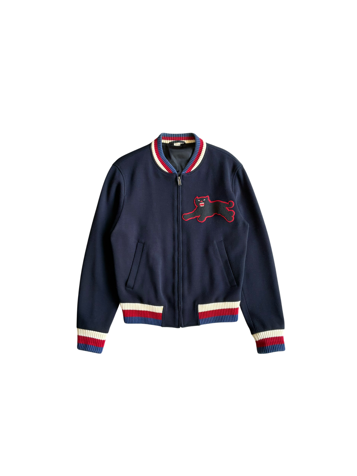 Gucci Panther Wool Patch Bomber Jacket