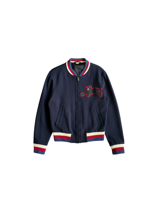 Gucci Panther Wool Patch Bomber Jacket