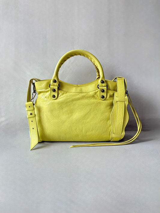 Balenciaga City ‘Town’  Lime Lambskin Bag